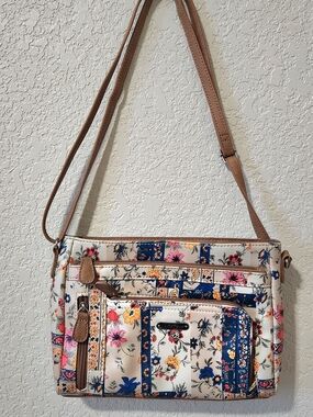 The SAK Floral Patchwork Crossbody Bag - Cream